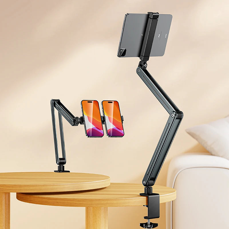 Foldable Tablet Desktop Stand Aluminum Alloy 360 Degree Rotation Versatile Lazy Mobile Phone Holder for 4.5-12.9 Inches Devices