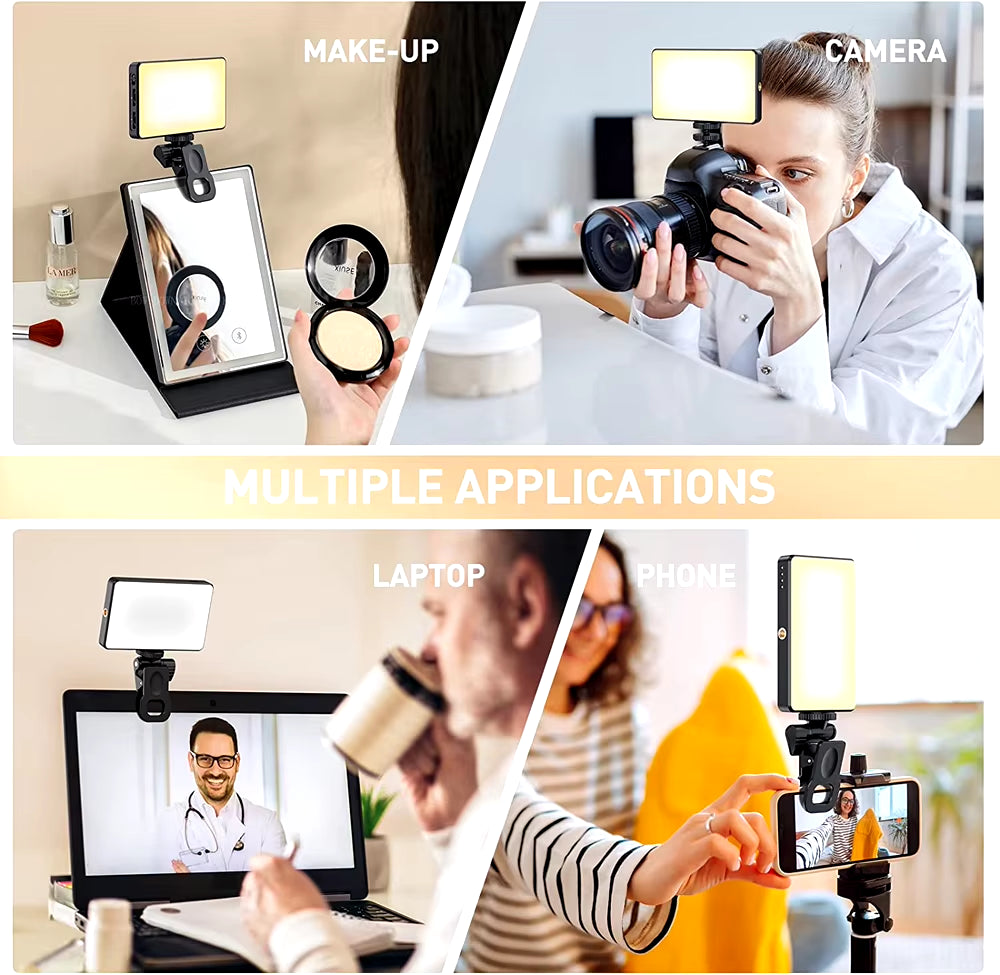 LED Selfie Light Phone Fill Light 120 LED 3000Mah Rechargeable Portable Video Light for Tiktok Vlog Video Conference Selfie