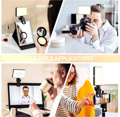 LED Selfie Light Phone Fill Light 120 LED 3000Mah Rechargeable Portable Video Light for Tiktok Vlog Video Conference Selfie