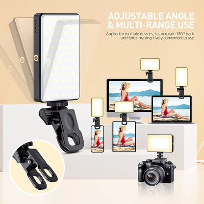 LED Selfie Light Phone Fill Light 120 LED 3000Mah Rechargeable Portable Video Light for Tiktok Vlog Video Conference Selfie