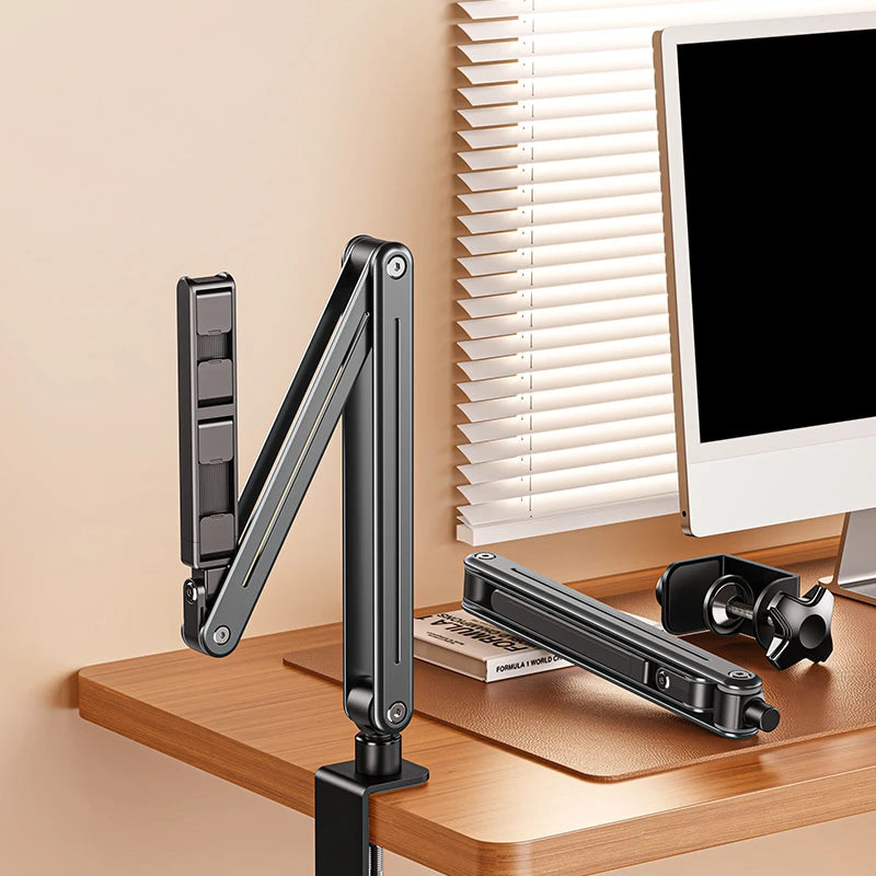 Foldable Tablet Desktop Stand Aluminum Alloy 360 Degree Rotation Versatile Lazy Mobile Phone Holder for 4.5-12.9 Inches Devices