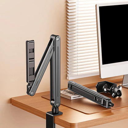 Foldable Tablet Desktop Stand Aluminum Alloy 360 Degree Rotation Versatile Lazy Mobile Phone Holder for 4.5-12.9 Inches Devices